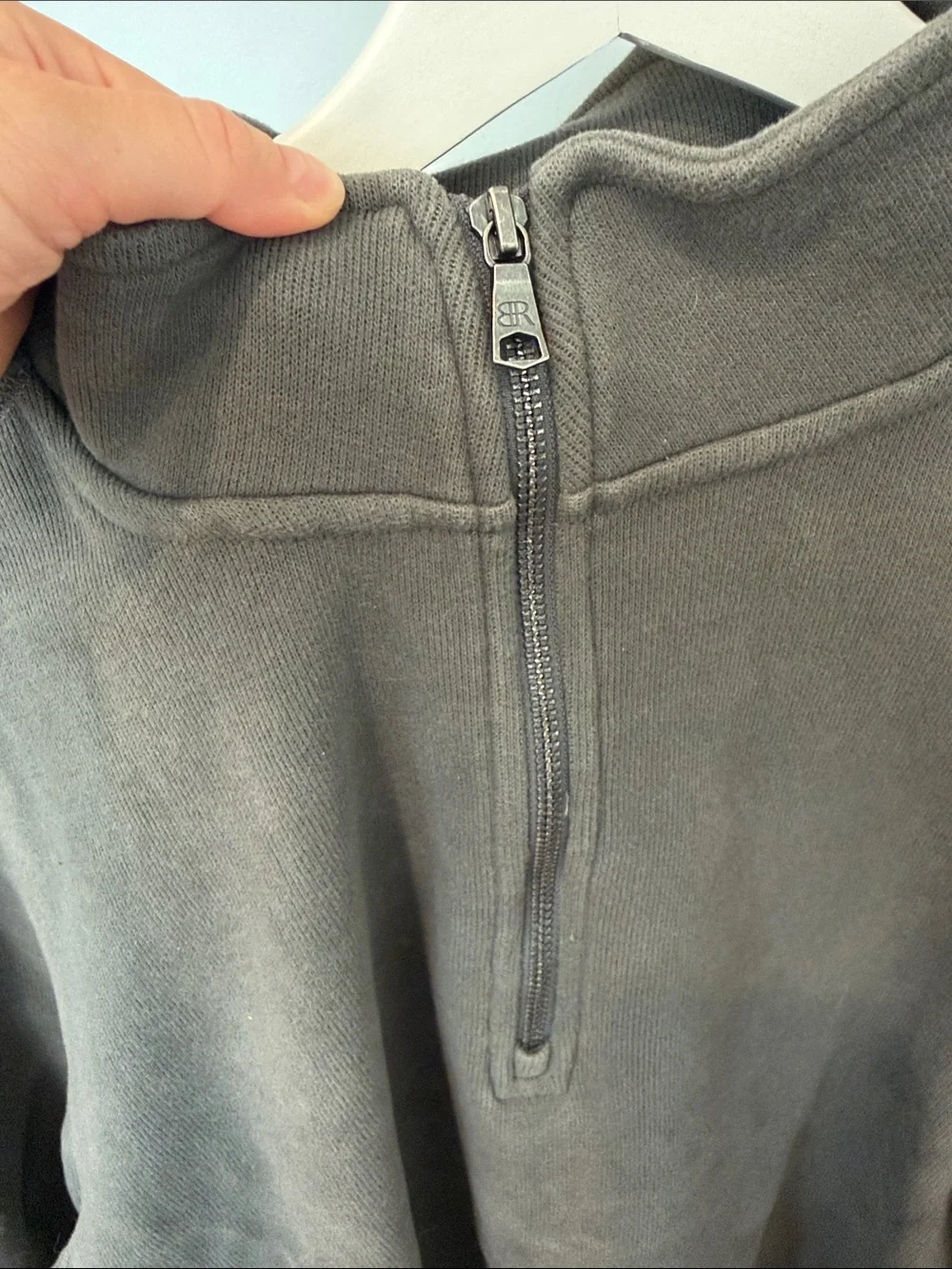 Banana Republic Men's Quarter-Zip Sweater Jacket in Olive